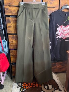 Express Olive Green Wide Leg Pants